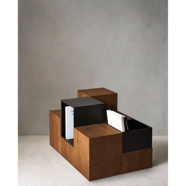 MESA DE CENTRO TU MESITA CONTEMPORÁNEA PIQUÉ OSCURO 2 PIEZAS MARRÓN