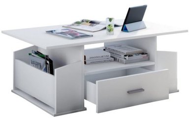 MESA DE CENTRO TU MESITA MODERNA BARAHONA 1 CAJÓN BLANCO - 3