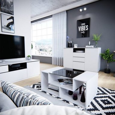 MESA DE CENTRO TU MESITA MODERNA DEVA BLANCO