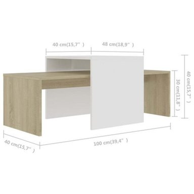 MESA DE CENTRO TU MESITA MINIMALISTA EDA BLANCO DUNA - 2