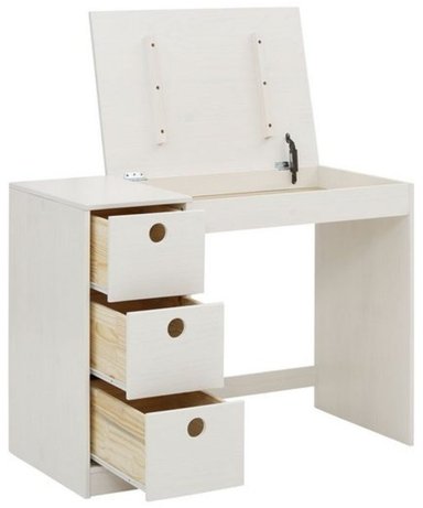 ESCRITORIO MODERNO TU MESITA AUSTEN 100 CM X 50 CM BLANCO 3 CAJONES - 2