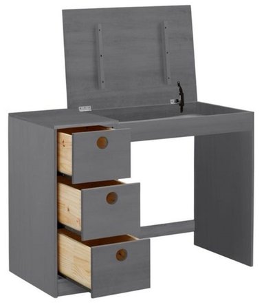 ESCRITORIO MODERNO TU MESITA AUSTEN 100 CM X 50 CM NEGRO 3 CAJONES - 2