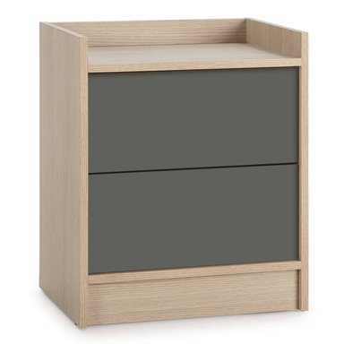 VELADOR TU MESITA MESA NOCHE PAOLA 2 CAJONES GRIS - 3