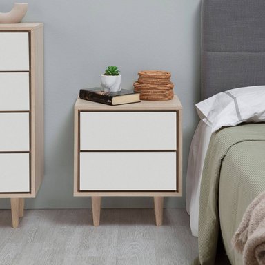 VELADOR TU MESITA VINTAGE HILLARY 2 CAJONES BLANCO