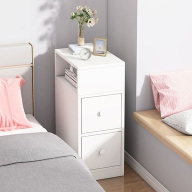 MESA NOCHE TU MESITA MODERNA MAIA 2 CAJONES BLANCO