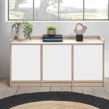 APARADOR MODERNO TU MESITA MARA ROBLE/BLANCO 139CM
