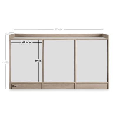 APARADOR MODERNO TU MESITA MARA ROBLE/BLANCO 139CM - 4