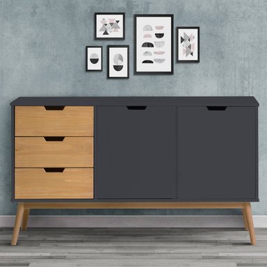 APARADOR VINTAGE TU MESITA MODERNO ABRIL NEGRO 140CM