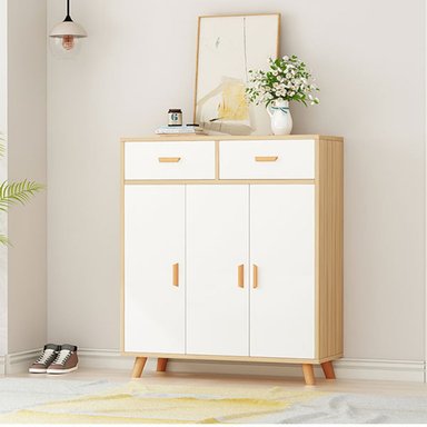 ZAPATERA TU MESITA SILVANA MARRÓN CLARO VINTAGE 90CM