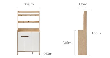 ZAPATERA TU MESITA CECILIA BLANCO CON PERCHERO ALTO 180CM - 3