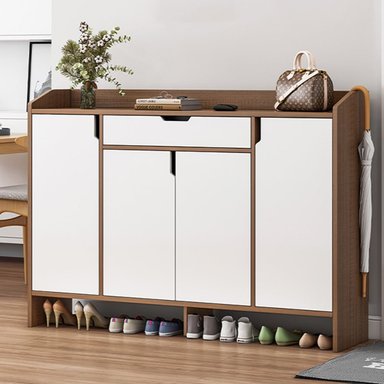 ZAPATERA TU MESITA ADRIANA MARRÓN VINTAGE BLANCO 120CM