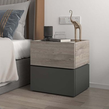 VELADOR TU MESITA MODERNO AGUSTIN 2 CAJONES NEGRO