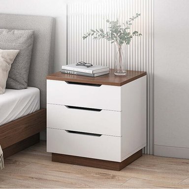 VELADOR TU MESITA MODERNO FERNAND 3 CAJONES MARRÓN