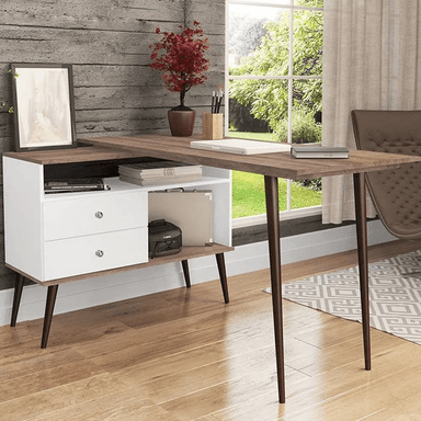 ESCRITORIO TU MESITA MILETT 120 CM X 95 CM BLANCO VINTAGE RÚSTICO 2 CAJONES