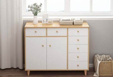 APARADOR TU MESITA VICTORINO BLANCO VINTAGE MODERNO 120CM