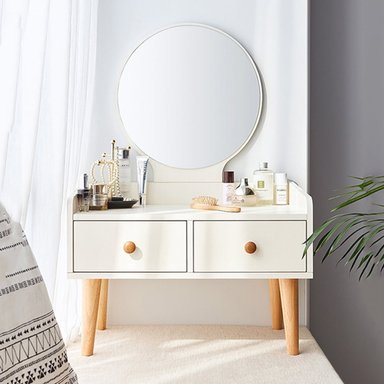 TOCADOR TU MESITA KIRA BLANCO 2 CAJONES BAJO VINTAGE