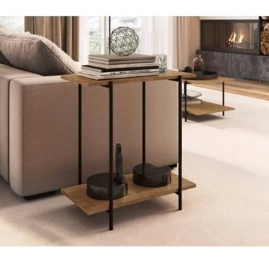 MESA LATERAL TU MESITA DEJO MARRÓN 60X33CM MODERNA NEGRO