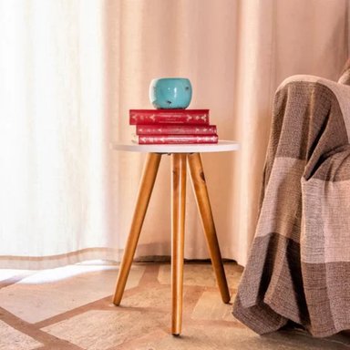 MESA LATERAL TU MESITA VÁSQUEZ BLANCO 35X35CM VINTAGE