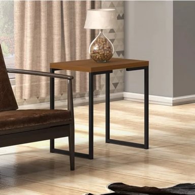 MESA LATERAL TU MESITA LAOS MARRÓN 50X37.5CM ESTILO INDUSTRIAL