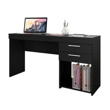 ESCRITORIO MODERNO TU MESITA JORDY 120 CM X 41 CM NEGRO 2 CAJONES - 2