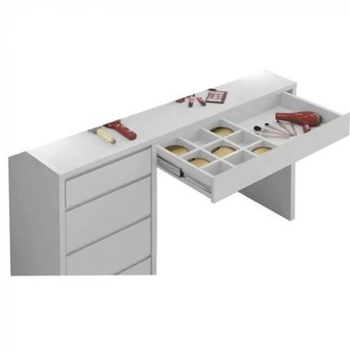 ESCRITORIO MODERNO TU MESITA JULIA 136 CM X 45 CM BLANCO 5 CAJONES - 3
