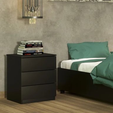 VELADOR TU MESITA MODERNO VERONNA 3 CAJONES NEGRO