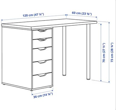 ESCRITORIO MODERNO TU MESITA RAGGIO 120 CM X 60 CM BLANCO - 2