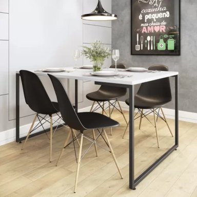 MESA DE COMEDOR TU MESITA JP BLANCO/NEGRO 135X90CM MINIMALISTA - 2