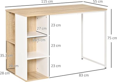 ESCRITORIO MODERNO TU MESITA SUSAN 5 COMPARTIMIENTOS DUNA/BLANCO - 3