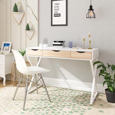 ESCRITORIO TU MESITA RONDON 110 CM X 50 CM BLANCO NÓRDICO - 1