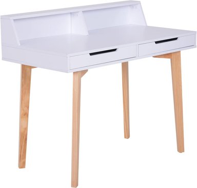 ESCRITORIO TU MESITA ARIZAGA 107 CM X 55 CM BLANCO VINTAGE 2 CAJONES