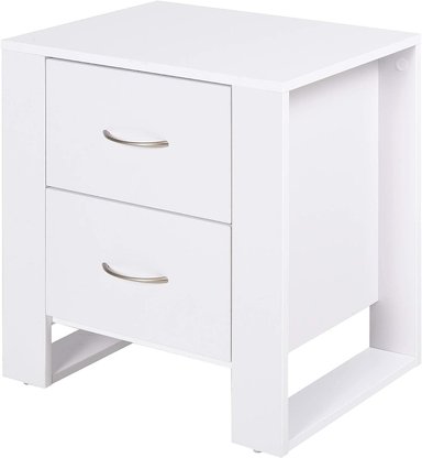 VELADOR TU MESITA MODERNO FABIO 2 CAJONES BLANCO