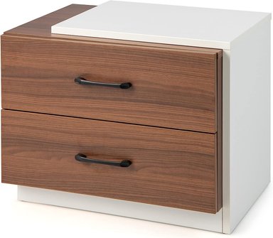 VELADOR TU MESITA MODERNO BEETHOVEN 2 CAJONES BLANCO MARRÓN