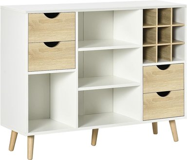 APARADOR TU MESITA DINO NATURAL MELAMINA 18MM 4 CAJONES VINTAGE 100CM