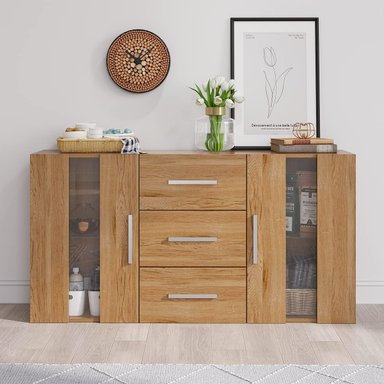 APARADOR TU MESITA MAR MELAMINA 18MM 2 PUERTAS 3 CAJONES MODERNO