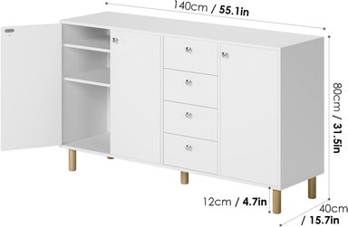 APARADOR TU MESITA CHAVEZ MELAMINA 18MM 3 PUERTAS 4 CAJONES MODERNO 140CM - 3