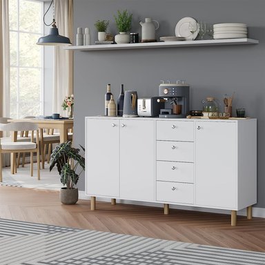APARADOR TU MESITA CHAVEZ MELAMINA 18MM 3 PUERTAS 4 CAJONES MODERNO 140CM - 5