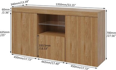 APARADOR TU MESITA DANERI MELAMINA 18MM 3 PUERTAS MODERNO 135CM - 2