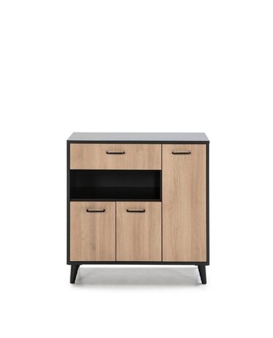 MUEBLE DE MICROONDAS TU MESITA LUIS 1 CAJÓN MODERNO NEGRO/ROBLE