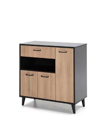 MUEBLE DE MICROONDAS TU MESITA LUIS 1 CAJÓN MODERNO NEGRO/ROBLE - 2