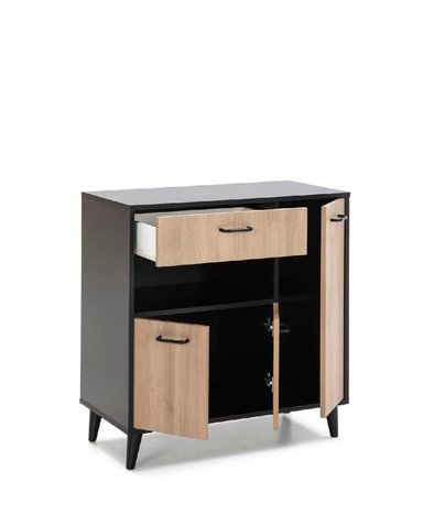 MUEBLE DE MICROONDAS TU MESITA LUIS 1 CAJÓN MODERNO NEGRO/ROBLE - 3