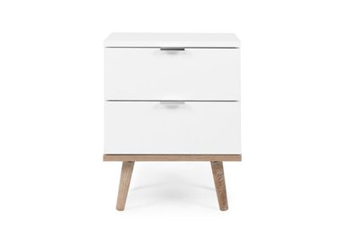 VELADOR TU MESITA NÓRDICO MARTINA 2 CAJONES BLANCO