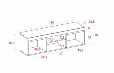 MESA DE TV TU MESITA JULIO MODERNA 2 PUERTA DUNA NEGRO - 4