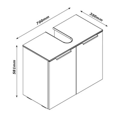 MUEBLE BAÑO TU MESITA SAWIA LAVADERO BLANCO INFERIOR - 4