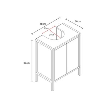 MUEBLE BAÑO TU MESITA CARMEN LAVADERO MARRON INFERIOR - 3