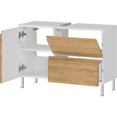 MUEBLE BAÑO TU MESITA BRANDON 80 MARRON CLARO INFERIOR LAVADERO CM - 2