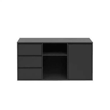 COMODA TU MESITA LETICIA MODERNA 3 CAJONES NEGRO