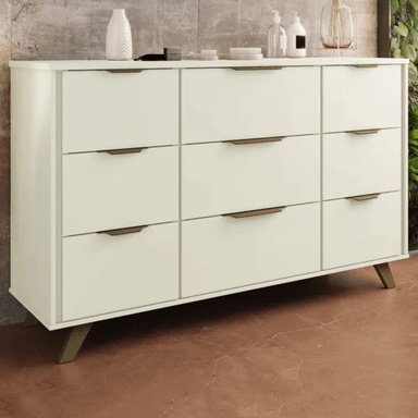 COMODA TU MESITA OLIVIA MODERNA 9 CAJONES BLANCO