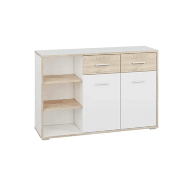 COMODA TU MESITA PATRICIA MODERNA 138CM 2 CAJONES BLANCO