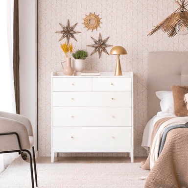COMODA TU MESITA LAKE MODERNA 5 CAJONES BLANCO